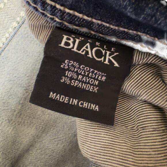 Buckle Black Fit No 9 Bootcut Jeans Men 32 Blue Denim Cotton Stretch Medium Wash - Picture 4 of 8